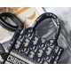 MINI Dior BOOK TOTE PHONE BAG Dior Oblique Embroidery Blue High