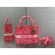 MEDIUM LADY D-LITE BAG Toile de Jouy Reverse Embroidery Pink High