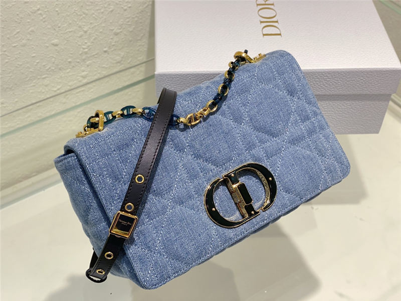 MEDIUM Dior CARO BAG Macrocannage Denim High