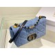 MEDIUM Dior CARO BAG Macrocannage Denim High