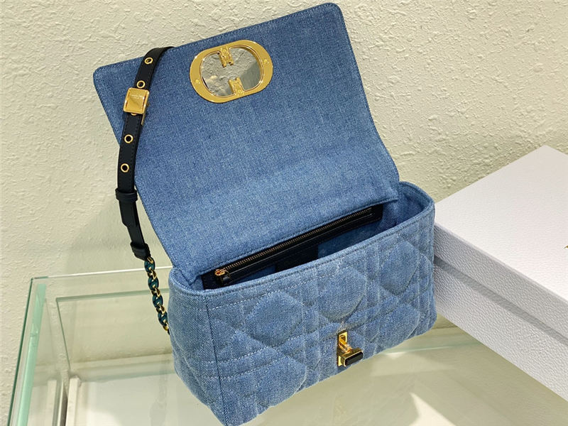 MEDIUM Dior CARO BAG Macrocannage Denim High