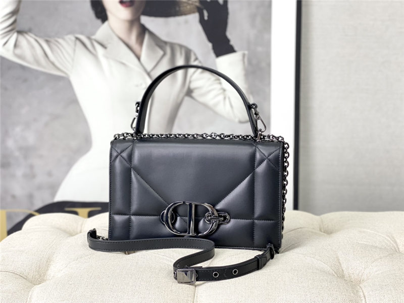 30 MONTAIGNE CHAIN BAG WITH HANDLE Maxicannage Lambskin Black High