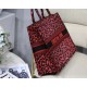 LARGE Dior BOOK TOTE Multicolor Mizza Embroidery Red High