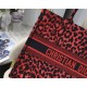 LARGE Dior BOOK TOTE Multicolor Mizza Embroidery Red High