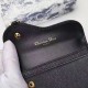 SADDLE FLAP CARD HOLDER Black Grained Calfskin High