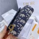 SADDLE LOTUS WALLET VERTICAL Blue Dior Oblique Jacquard High