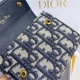 SADDLE LOTUS WALLET VERTICAL Blue Dior Oblique Jacquard High