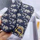 SADDLE LOTUS WALLET VERTICAL Blue Dior Oblique Jacquard High