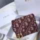 SADDLE LOTUS WALLET VERTICAL Burgundy Dior Oblique Jacquard High