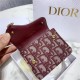 SADDLE LOTUS WALLET VERTICAL Burgundy Dior Oblique Jacquard High