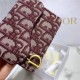 SADDLE LOTUS WALLET VERTICAL Burgundy Dior Oblique Jacquard High