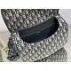 LARGE Dior BOBBY BAG Dior Oblique Jacquard with Blue Dior Oblique Embroidered Strap Blue High