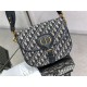 LARGE Dior BOBBY BAG Dior Oblique Jacquard with Blue Dior Oblique Embroidered Strap Blue High