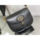 LARGE Dior BOBBY BAG Box Calfskin with Blue Dior Oblique Embroidered Strap Black High