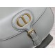 LARGE Dior BOBBY BAG Box Calfskin with Blue Dior Oblique Embroidered Strap Gray High