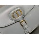 LARGE Dior BOBBY BAG Box Calfskin with Blue Dior Oblique Embroidered Strap Cloud Blue High