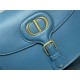 LARGE Dior BOBBY BAG Box Calfskin with Blue Dior Oblique Embroidered Strap Blue High