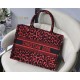 MEDIUM Dior BOOK TOTE Multicolor Mizza Embroidery Red High