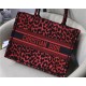 MEDIUM Dior BOOK TOTE Multicolor Mizza Embroidery Red High