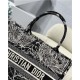 MEDIUM Dior BOOK TOTE Dior Around the World Embroidery Black and White High