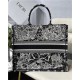 LARGE Dior BOOK TOTE Dior Around the World Embroidery Black and White High