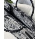 LARGE Dior BOOK TOTE Dior Around the World Embroidery Black and White High