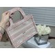 MINI Dior BOOK TOTE Toile de Jouy Embroidery Pink High