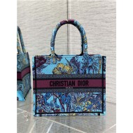 SMALL Dior BOOK TOTE Toile de Jouy Voyage Embroidery Blue High