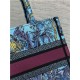 SMALL Dior BOOK TOTE Toile de Jouy Voyage Embroidery Blue High