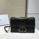 30 MONTAIGNE CHAIN BAG Microcannage Calfskin Black High