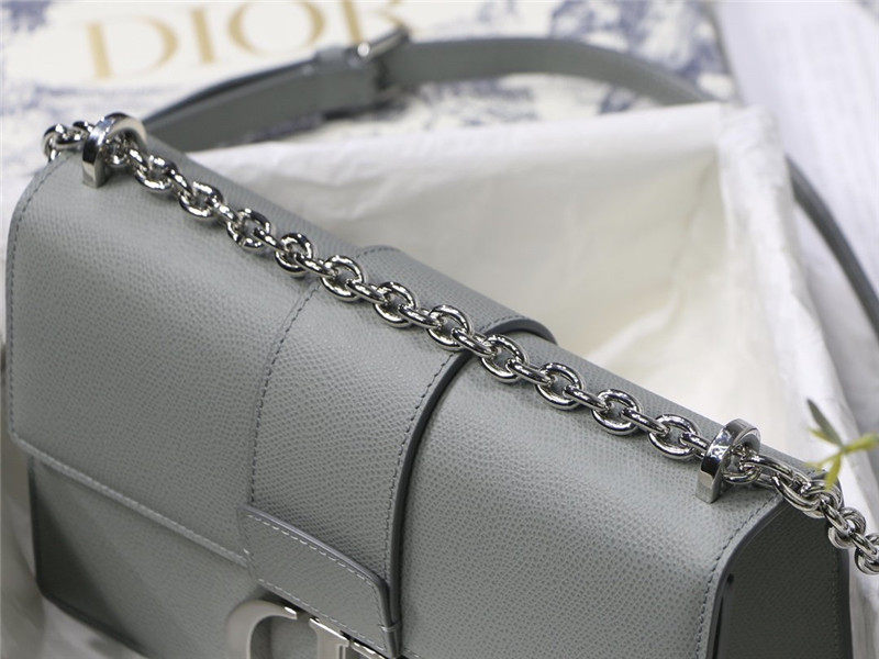 30 MONTAIGNE CHAIN BAG Grained Calfskin Gray High