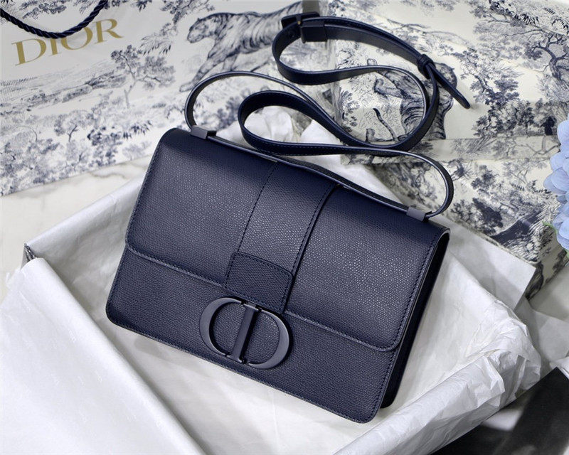 30 MONTAIGNE BAG Ultramatte Grained Calfskin Indigo Blue High