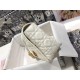 LARGE Dior CARO BAG Supple Cannage Calfskin White High