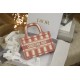 MINI Dior BOOK TOTE D-Stripes Embroidery Pink High