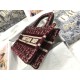 MINI Dior BOOK TOTE Dior Oblique Embroidery Burgundy High