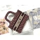 MINI Dior BOOK TOTE Dior Oblique Embroidery Burgundy High