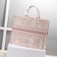 LARGE Dior BOOK TOTE Toile de Jouy Embroidery Pink High