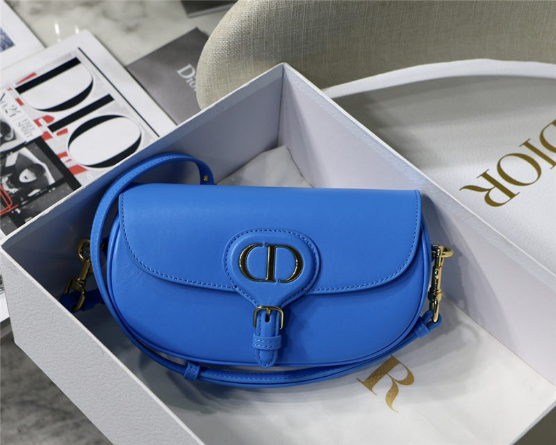 Dior BOBBY EAST-WEST BAG Box Calfskin Blue High