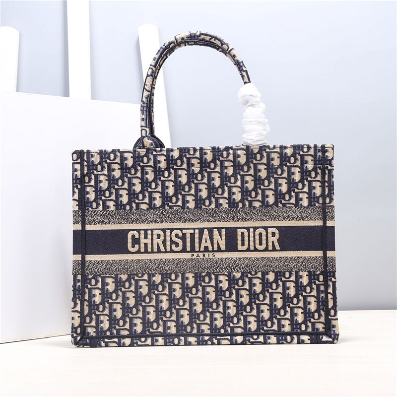 MEDIUM Dior BOOK TOTE Dior Oblique Embroidery Blue High