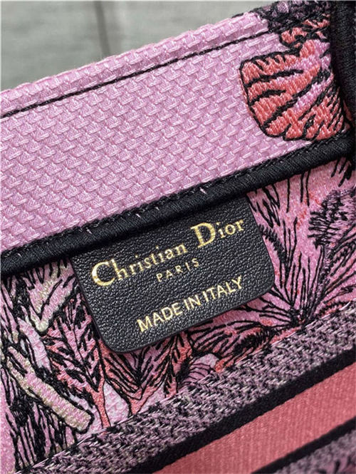 SMALL Dior BOOK TOTE Toile de Jouy Voyage Embroidery Pink High