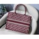 MEDIUM Dior BOOK TOTE Dior Oblique Embroidery Burgundy High