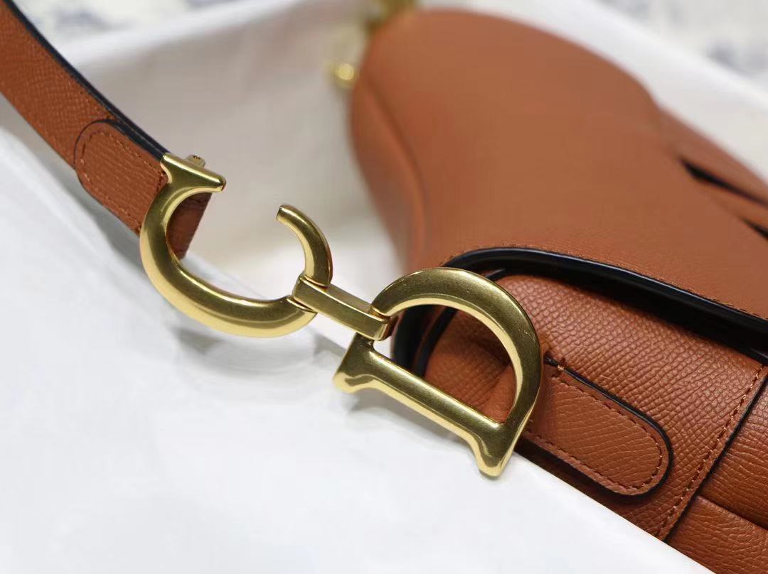 SADDLE BAG Grained Calfskin Caramel High