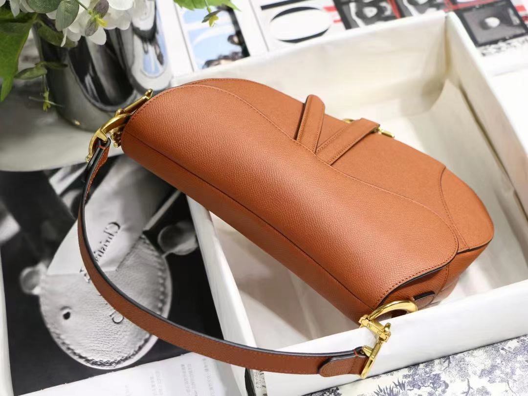 SADDLE BAG Grained Calfskin Caramel High