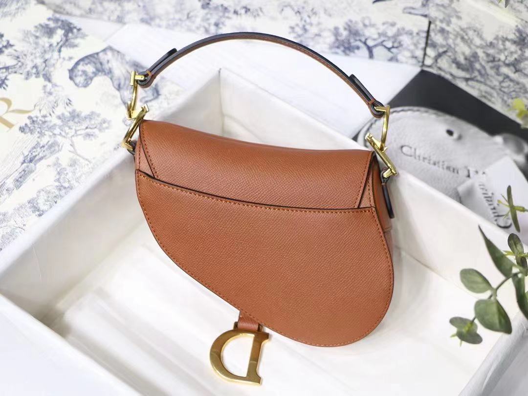 Mini SADDLE BAG Caramel Grained Calfskin High