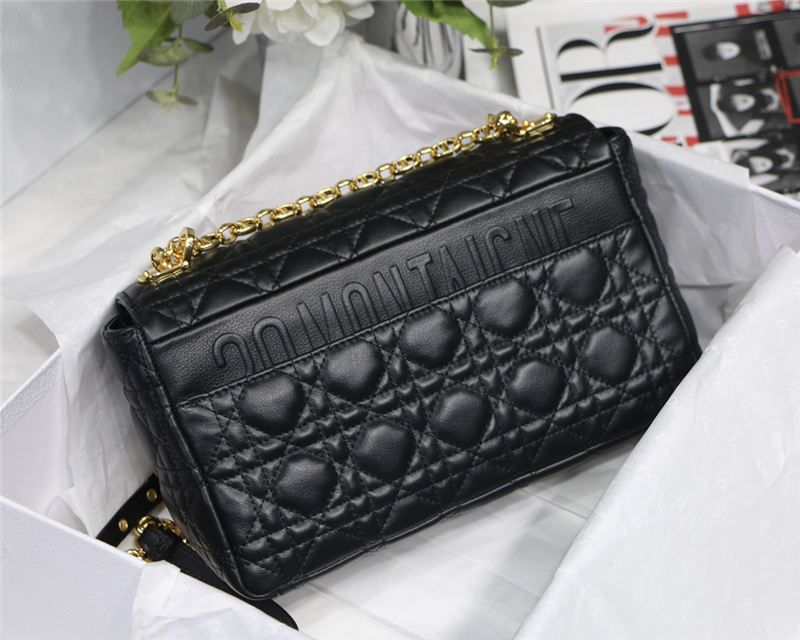 MEDIUM Dior CARO BAG Supple Cannage Calfskin Black High