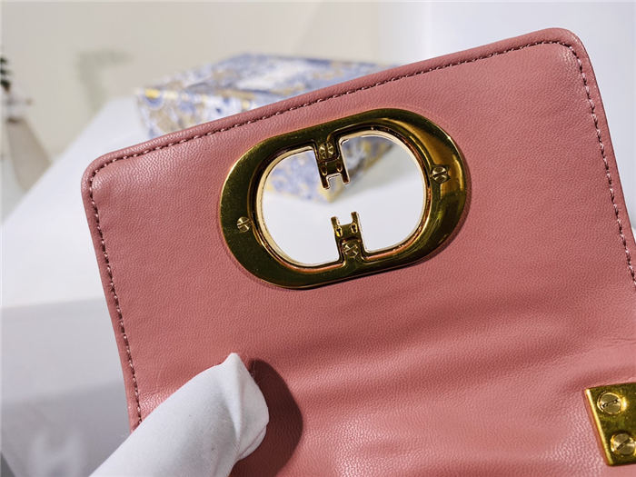 MICRO Dior CARO BAG Supple Cannage Calfskin Pink Mid