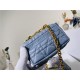 MICRO Dior CARO BAG Supple Cannage Calfskin Blue Mid