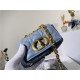 MICRO Dior CARO BAG Supple Cannage Calfskin Blue Mid