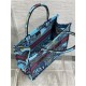 MEDIUM Dior BOOK TOTE Toile de Jouy Voyage Embroidery Blue High