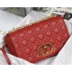 Dior LARGE CARO BAG Calfskin Red mid